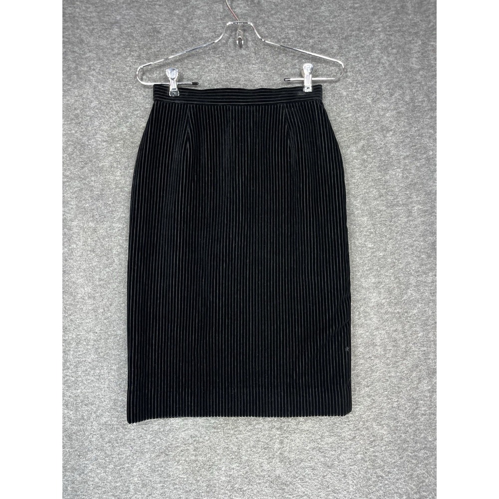 Vintage Tokyo Style Co Black Corduroy Pencil Skirt Womens XS 26" Waist